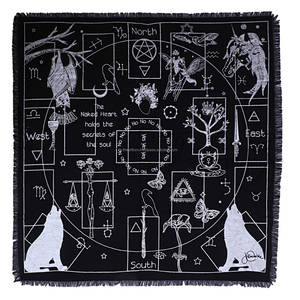 Nappe de table carrée spirituelle céleste avec franges, décoration d'intérieur, autel de temple, couverture de table, art, vente en gros - Product Image 2