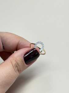 Minimalist Round Cut Diamond Horseshoe Shapes Ring For Unisex Lab Grown With 14K Solid Gold Birthdays Party <b>Gift</b> For Friends - Product Image 5