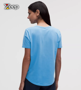 เสื้อยืดออกกำลังกายผู้หญิง XEEP แบบสบายๆ น้ำหนักเบา ทรงหลวม แขนสั้น ระบายอากาศดี คอวี ปักลายตัวอักษร - Product Image 2