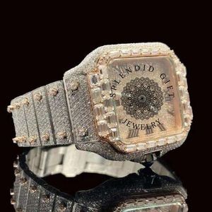 <b>Speed</b> Gift Jewelry Luxury Moissanite <b>Square</b> Watch Analog Quartz ETA Movement 28mm Sapphire Crystal Water Resistant 10m Day/Date - Product Image 2