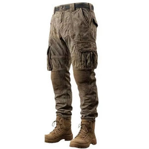 Pantalon cargo léger en coton lavé pour homme, taille mi-haute, jambe évasée, respirant, décontracté, style streetwear, logo personnalisé, vente en gros - Product Image 4