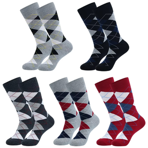 Calcetines de Vestir para Hombre, Diseño Argyle, Transpirables, Tejidos en Mezcla de Algodón, Formales, para Uso Diario y de Negocios - Product Image 6