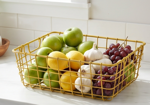 Fine Quality <b>Rectangular</b> Metal Wire <b>Storage</b> <b>Basket</b> With Handles Modern Design Multi Purpose Organizing Container - Product Image 4