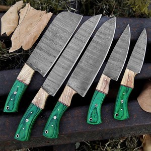 UA Supplies Hand Forged Damascus Steel Chef <b>Knife</b> Ambidextrous Wood Handle Traditional Style 6-7.9in Blade Length Kitchen - Product Image 4