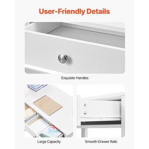 Hiện đại đơn giản hình chữ nhật màu trắng MDF lưu trữ nghiên cứu bảng bàn trẻ em cho phòng ngủ với ngăn kéo cho văn phòng nhà đọc & viết - Product Image 5