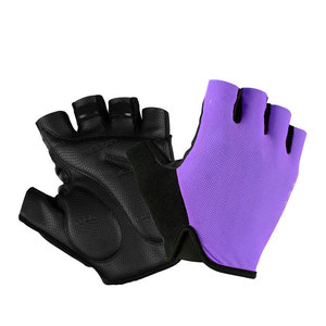 Gants de cyclisme demi-doigts noirs et vert citron en polyester unisexe, design à enfiler pour l'été - Product Image 4