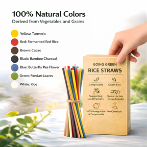 Pailles en riz multicolores en gros, écologiques, biodégradables, comestibles, pailles en riz jetables pour boire, pailles en riz brutes - Product Image 5