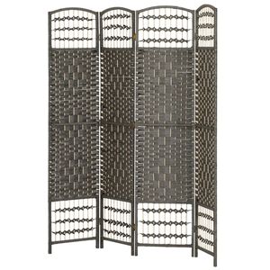 Paravento Divisorio a 4 Pannelli Grigio Scuro per Camera da Letto e Separatori per Ambienti - Product Image 5