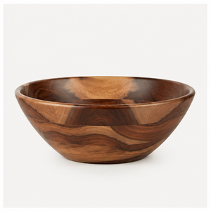 Grand saladier en bois d'acacia naturel, fait main, écologique, pour fruits et collations, logo personnalisé, vente en gros - Product Image 1