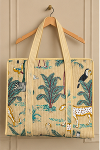 Large Size Artisan Cotton Tote <b>Bag</b> with Travel Ready Utility Handcrafted Indian Textile Everyday Carryall Reusable Shopping <b>Bag</b> - Product Image 2