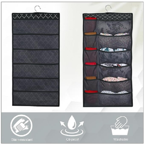 Bolsa Organizadora Ahorradora de Espacio para Colgar en el Armario con 20 Bolsillos de Malla para Sujetadores, Calcetines y Ropa Interior - Product Image 1