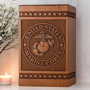 Handcrafted Rosewood US Marine Corps Urn: Veteran Memorial, Personalized Tribute urn Memorial Keepsake by AYAANS - Product Image 4
