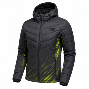Veste matelassée à capuche amovible pour homme, hiver, streetwear décontracté, imperméable, respirante, coupe-vent, tissu PU, polyester, fermeture éclair - Product Image 4