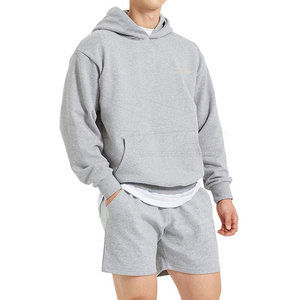 Sudadera con Capucha para Hombre, Corte Regular, Color Gris Sólido, Algodón Tejido, Informal, con Bolsillo, Secado Rápido, Estampado por Transferencia, para Otoño - Product Image 3