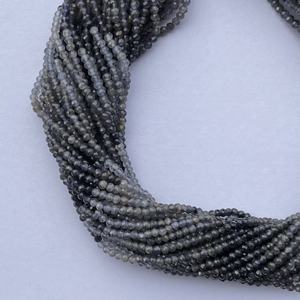 Perles rondes micro-facettées en Iolite bleue naturelle de Jaipur, en cristal naturel, pour la fabrication de bijoux, disponibles en tailles 2 mm et 4 mm - Product Image 3