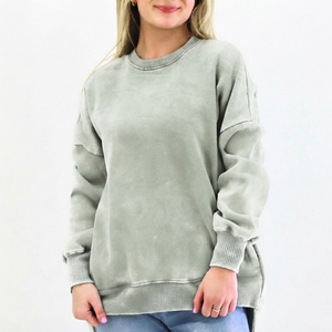 Sudadera Exclusiva para Mujer con Lavado Ácido, Ropa de Moda de Alta Calidad con Inspiración Vintage, con Etiqueta Privada OEM, Venta al Por Mayor por Talla - Product Image 4