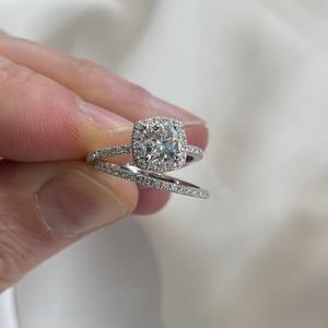 Moissanite Diamond Ring 925 Sterling <b>silver</b> Cushion Cut Engagement Ring & Other Diamond <b>Jewellery</b> - Product Image 1