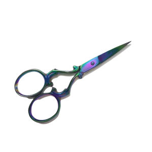 Ciseaux à cuticules courbés pour manucure DIY personnalisée, design arc-en-ciel, manche en acier inoxydable de qualité industrielle, pour broderie artistique. - Product Image 6