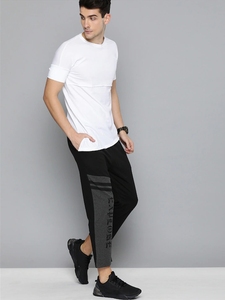 He She Wears Men's Solid Cotton Fleece Knitted Sweatpants Drawstring Elastic Waist Side Pockets Breathable Casual Joggers Needle - Product Image 3