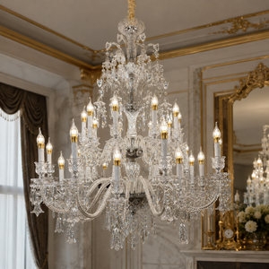 Lámpara de Techo Colgante de Cristal Transparente de Lujo, Estilo Candelabro Grande, para Villa, Hotel, Decoración Interior Clásica - Product Image 2
