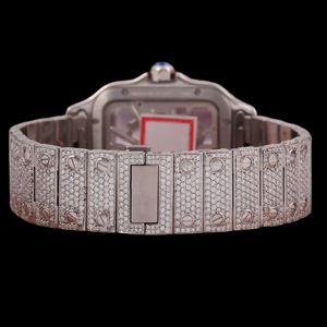 Montre Chronographe de Luxe pour Homme à Mouvement Quartz, Cadran Carré Squelette Entièrement Sertie de Moissanite Brillante et Diamants, Vente en Gros - Product Image 2