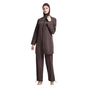 Long Sleeve High Cut Swim Set <b>Leggings</b> Muslim Women's Modest Quick-dry Full Body <b>Swimwear</b> Islamic Burkinis Wear Print Front - Product Image 6