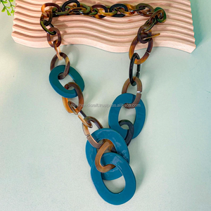 สร้อยคอโซ่พร้อมจี้จบการศึกษาเครื่องประดับเขาควายสร้อยคอ Boho สร้อยคอเรขาคณิตโซ่แตร - Product Image 3