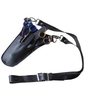 Étui de ceinture professionnel de luxe en cuir pour ciseaux de barbier et cisailles avec protection et fonctions anti-odeur LBSH-0025 - Product Image 4