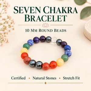 Bracelet Cercle 7 Chakras en Pierres Naturelles Polies, Bijou Extensible Perlé, Bracelet de Bras en Cristal pour Méditation, Yoga et Inspiration - Product Image 3