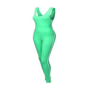 Women Ribbed Compression Romper One Piece Workout Jumpsuit High Waist Fitness <b>Bodysuit</b> Stretch Yoga Activewear Breathable <b>Gym</b> - Product Image 3