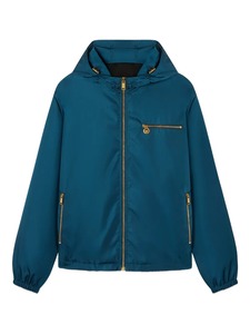 Blouson à capuche pour femme, manches longues, fermeture éclair, coupe-vent, polyester tissé, vêtement d'automne, couleur unie - Product Image 1