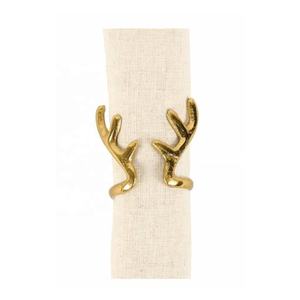 Vente chaude Métal Or Bois Serviette Anneau Durable Écologique Antique Fête De Mariage Festive Décor À La Maison À Manger Vaisselle - Product Image 1