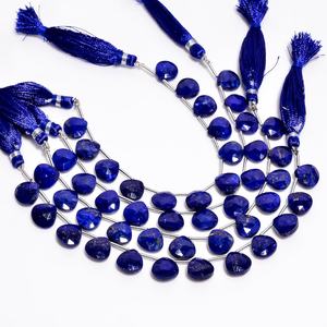 Natural Lapis Lazuli Faceted Heart Briolette Gemstone <b>Beads</b> 8MM Handmade Loose Blue <b>Stone</b> <b>Beads</b> for Jewelry Making Wholesale - Product Image 1