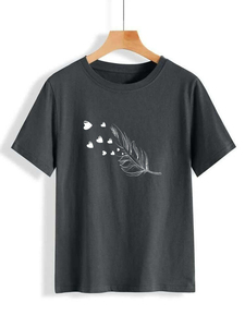 Women Summer Printed T Shirt Casual Breathable Cotton Tops Short Sleeve Lightweight Comfortable Female Wear - Product Image 2
