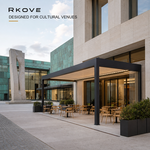 Pérgola RKOVE RK-S3 6*8m para Museo, Cafetería, Terraza, para Espacios Culturales Europeos, Comedor, Pérgola Motorizada de Aluminio para Exteriores de Lujo - Product Image 1