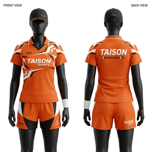 Uniforme de tennis en polyester et élasthanne de qualité supérieure 180 GSM, jaune fluo avec panneaux gris, impression par sublimation, broderie, logo personnalisé - Product Image 4