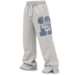Pantalones Deportivos Unisex de Pierna Ancha en Color Rosa Coral, de Felpa Gruesa, con Cordón Ajustable en la Cintura Elástica, Transpirables, con Parche de Letras y Números, Estilo Urbano - Product Image 6