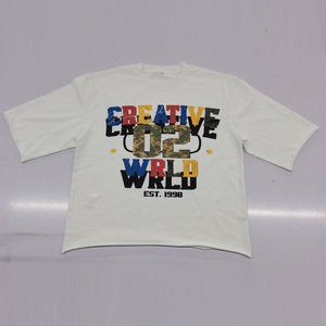 T-shirt en coton coupe courte personnalisé pour le streetwear, imprimé DTG et sérigraphié, avec transfert thermique, vente en gros directe usine - Product Image 1