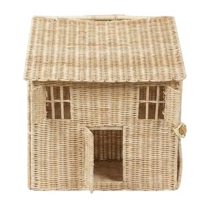 Handmade Craft Rattan Baby Doll House Storage <b>Basket</b> <b>Small</b> Doll House Accessories Custom Design Factory Cheap Price - Product Image 1