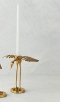 Ensemble de bougeoirs décoratifs en laiton doré de luxe, motif grue et héron, pour décoration vintage de maison et de mariage