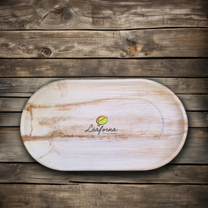 Plateau feuille de palmier forme ovale grande assiette écologique jetable biodégradable pour la restauration et les grands rassemblements - Product Image 1