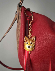 Animal Pattern Bead Embroidery Charm <b>Kit</b> on Faux Leather Eco-Friendly <b>DIY</b> Keychain or Bag Pendant Customizable Color & Size - Product Image 3