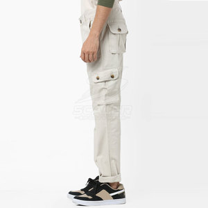 Fashionable Casual <b>Cargo</b> Pant with Button Fly Made of Soft Durable 100% Cotton for Men for Street Style and Adventure - Product Image 2