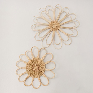 Décoration murale en rotin, ornements suspendus en forme de palmier tressés à la main pour les fêtes d'anniversaire des enfants - Product Image 3