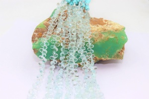 100% มาถึงธรรมชาติธรรมชาติ Sky Blue Topaz ด้าน drop รูปร่างลูกปัดสีฟ้า topaz สําหรับเครื่องประดับทํา - Product Image 5