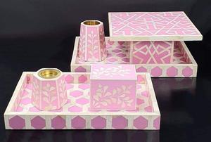 Plateau Feng Shui de Luxe Fait Main Écologique avec Incrustations en Os – Design Décoratif Élégant, Qualité Supérieure pour la Maison et la Cuisine (Idéal pour Servir) - Product Image 4