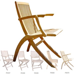 Silla de jardín de plástico de ratán de madera de acacia plegable de lujo caliente con marco de metal apilable para sala de estar o uso en eventos - Product Image 1