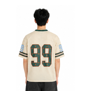 Camiseta de Baloncesto de Malla Crema para Hombre, Manga Corta, Número 99, Impresión Serigrafiada, Transpirable, Ropa Deportiva de Equipo, Corte Regular - Product Image 4