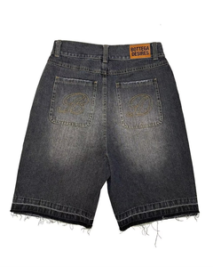 Trendy Men's Denim Jorts Wide Leg Streetwear Jean Shorts OEM Apparel Factory - Product Image 2