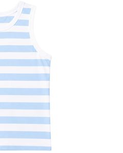 Light Blue <b>White</b> Striped <b>Men</b> Cotton Tank Top Sleeveless <b>Vest</b> Casual Summer Gym Fitness Shirt Breathable Loose Fit Streetwear - Product Image 4